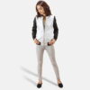 Women Silver Bomber Leather Jacket