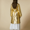 gold leather trench coat - Side View