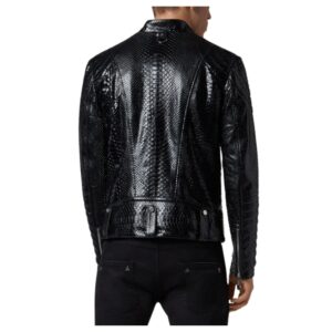 PHILIPP PLEIN LEATHER BIKER SLIM FIT LUXURY JACKET