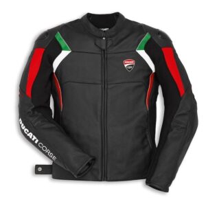 Ducati Corse C3 Motorcycle Leather Jacket Black