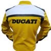 DUCATI MOTORBIKE LEATHER JACKET YELLOW - Side View