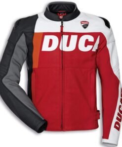 Ducati C2 Motorcycle Racing Leather Jacket Red