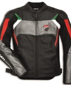 Ducati Men's Leather Motorcycle Jacket Corse C3