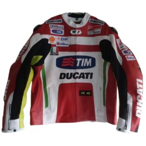 DUCATI MOTORBIKE RACING LEATHER JACKET RED