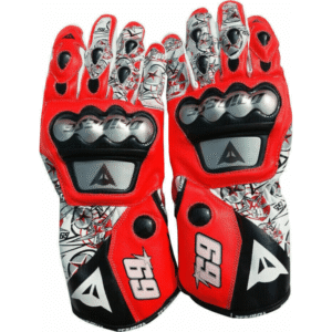 Dainese Armoured Lightweight Leather Red Gloves