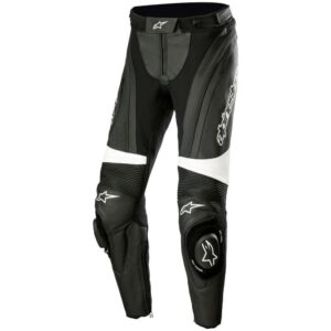 Black ALPINESTARS STELLA MISSILE V3 LEATHER PANTS - Front View