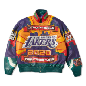 X Lakers 2020 Bomber Jacket Purple Los Angeles Lakers NBA Champions 2020 City Of Angeles Basket Ball Leather Jacket