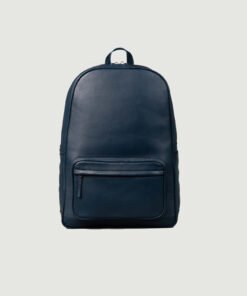 The Philos Midnight Blue Leather Backpack Blue