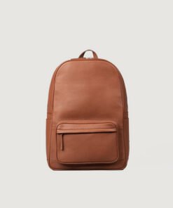 The Philos Midnight Blue Leather Backpack Brown
