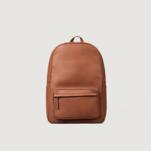 The Philos Midnight Blue Leather Backpack Brown