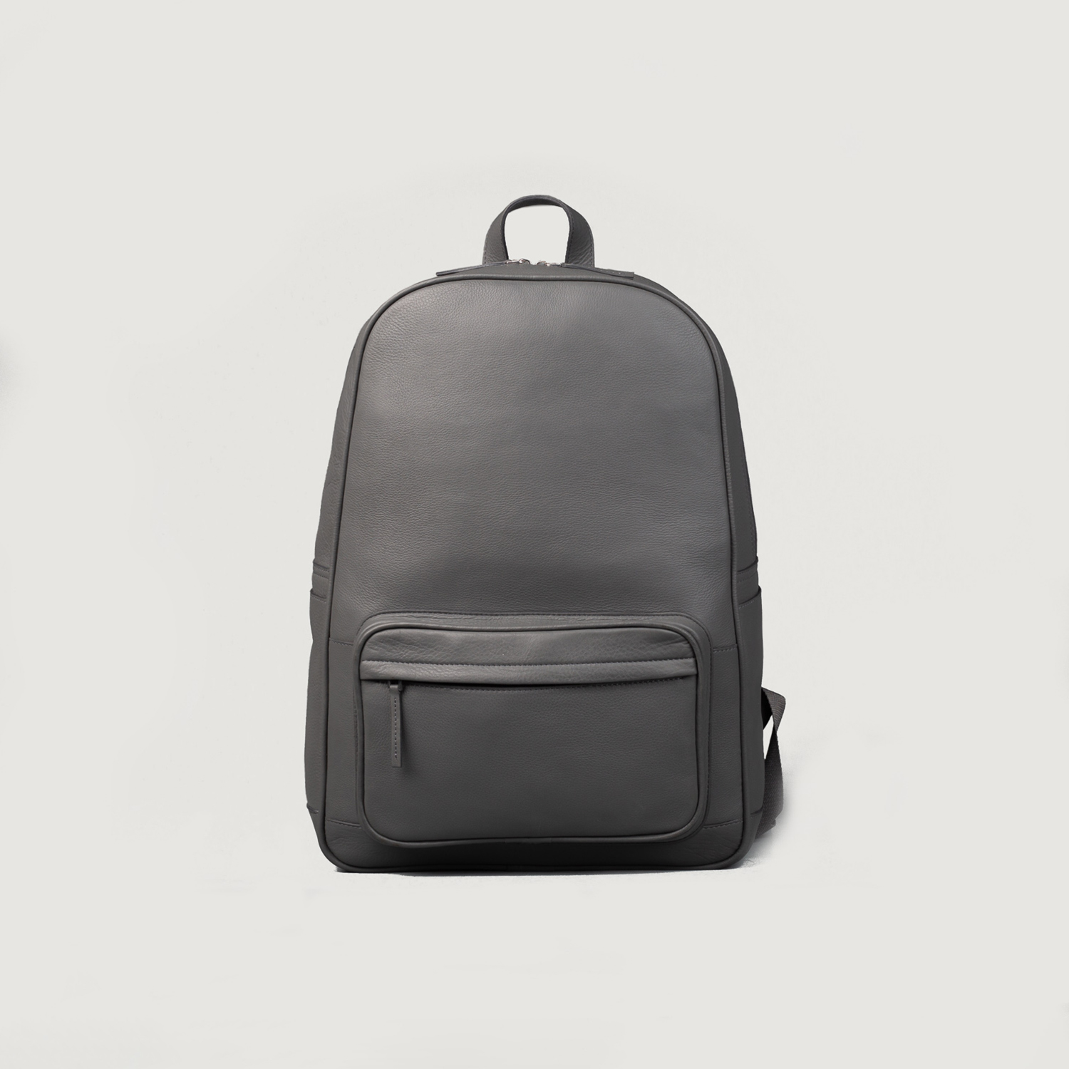 The Philos Midnight Blue Leather Backpack Grey