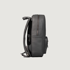 The Philos Midnight Blue Leather Backpack Grey