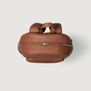 The Philos Midnight Blue Leather Backpack Brown