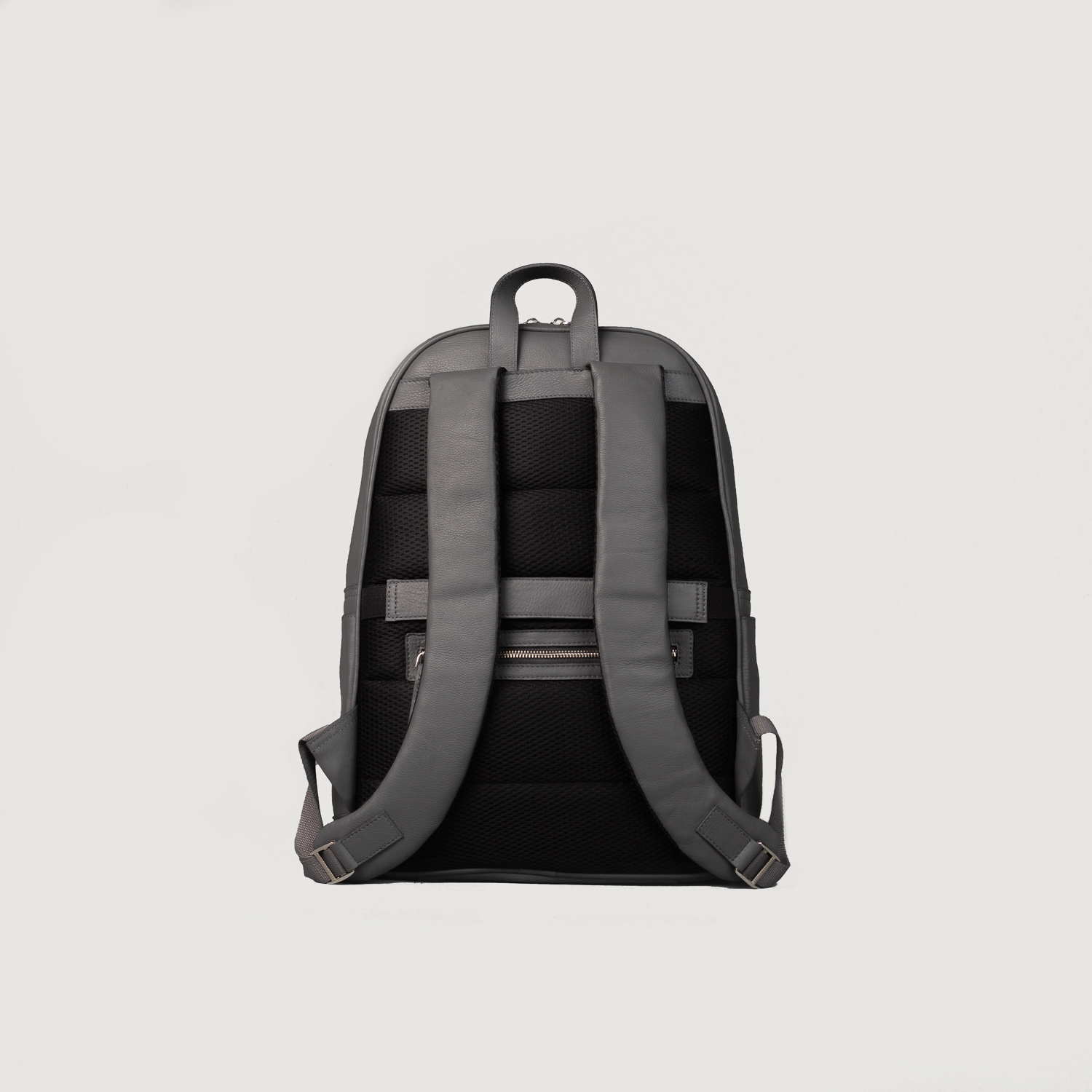 The Philos Midnight Blue Leather Backpack Grey