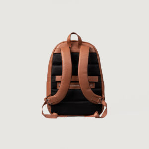 The Philos Midnight Blue Leather Backpack Brown