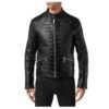 PHILIPP PLEIN LEATHER CROCODILE JACKET LUXURY - Side View