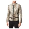 PHILIPP PLEIN PYTHON LEATHER MOTO JACKET LUXURY - Side View