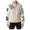 PHILIPP PLEIN WOOLEN CLOTH COLLEGE BOMBER WITH LEATHER ARMS BULLDOGS - Side View