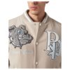 PHILIPP PLEIN WOOLEN CLOTH COLLEGE BOMBER WITH LEATHER ARMS BULLDOGS - Product View