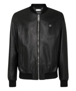 PHILIPP PLEIN LEATHER BOMBER BILLY JACKET