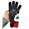 DUCATI MOTORBIKE RACING LEATHER GLOVES WHITE - Side View