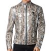 PYTHON LEATHER MOTO JACKET - Product View