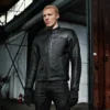 Black BLACKTRACK LEATHER JACKET - Front View
