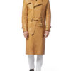 brown leather trench - Product View