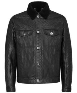 BILLIONAIRE LEATHER JACKET WITH PYTHON LUXURY