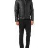 BILLIONAIRE LEATHER BLOUSON WITH FUR COLLAR CREST - Product View