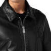 BILLIONAIRE LEATHER BOMBER WITH PYTONE INSERTS - Product View