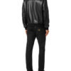 BILLIONAIRE LEATHER BOMBER WITH PYTONE INSERTS - Side View