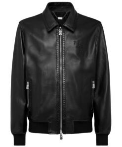 BILLIONAIRE LEATHER BOMBER  WITH PYTONE INSERTS