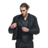Black AVRO 5 LEATHER JACKET - Product View