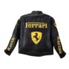 Ferrari Black Leather Jacket - Side View