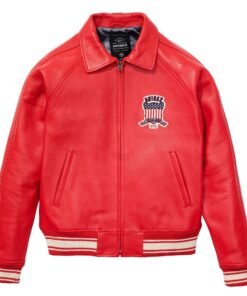 Avirex Leather Jacket Salvage Red