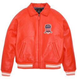 Avirex Leather Jacket Orange