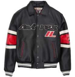 Avirex Leather Jacket Chicago USA Black