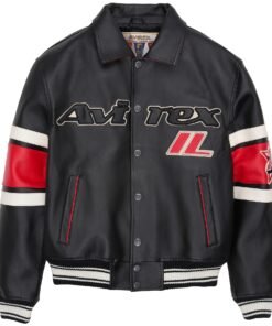 Avirex Leather Jacket Chicago USA Black