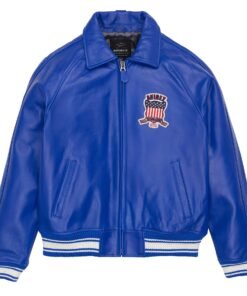 Avirex Leather Jacket Cobalt