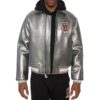 Avirex Metallic Silver Leather Jacket - Product View