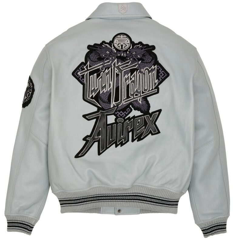 Avirex Limited Edition Twin Dragon Leather Jacket - Side View