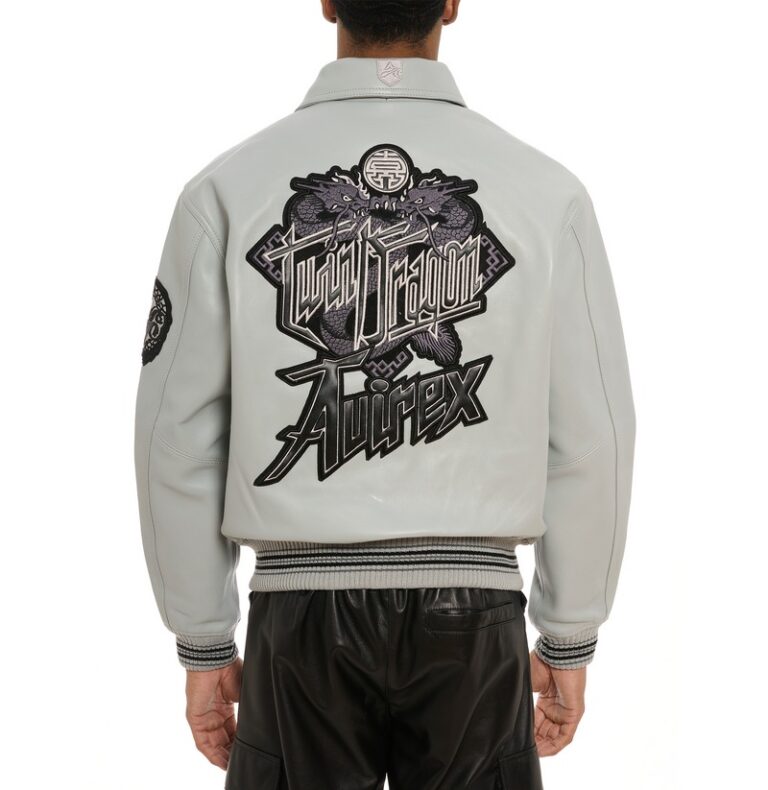 Avirex Limited Edition Twin Dragon Leather Jacket - Back View