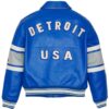 Avirex Detroit USA Leather Jacket Blue - Side View