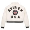 White AVIREX CROPPED ICON JACKET SNOW WHITE - Side View