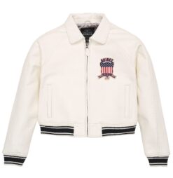 AVIREX CROPPED ICON JACKET SNOW WHITE