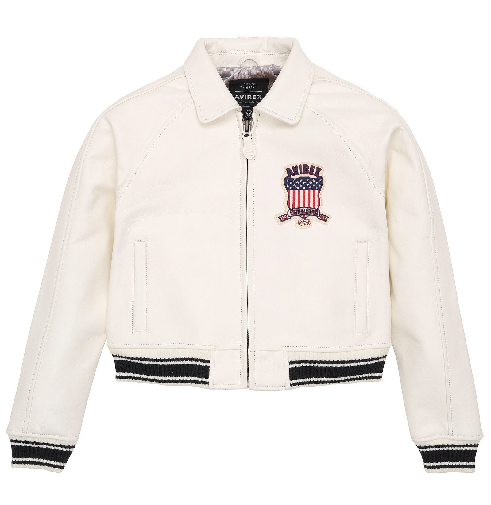 AVIREX CROPPED ICON JACKET SNOW WHITE