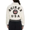 White AVIREX CROPPED ICON JACKET SNOW WHITE - Back View