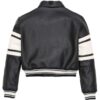 Black AVIREX CROPPED BLACK ICON LEATHER JACKET - Side View