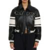 Black AVIREX CROPPED BLACK ICON LEATHER JACKET - Product View